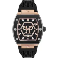 Philipp Plein Analoog horloge 'The Hexagon Phantom' goud / zwart