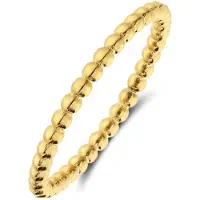 Lucardi Dames Stalen goldplated ring bolletje 1,5mm - Ring - Staal - Goudkleurig - 18 / 57 mm