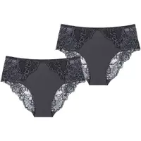 Triumph Slip ' Wild Peony Florale ' donkergrijs