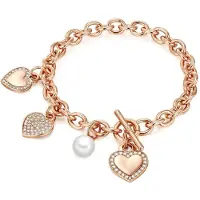 Lulu & Jane Armband rose-goud / parelwit