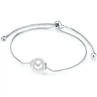 Lulu & Jane Armband zilver / parelwit