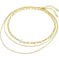 Lulu & Jane Ketting goudgeel / parelwit