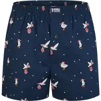 Happy Shorts Boxershorts 'Christmas' donkerblauw / knalrood / wit