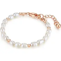 Lulu & Jane Armband rose-goud / wit