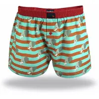 Unabux Boxershorts 'Prints' turquoise / riet / kreeft / rood