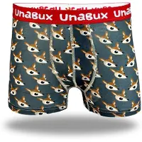 Unabux Boxershorts ' BLACK WHITE RABBIT ' bruin / grijs
