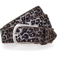 B.belt Riem chocoladebruin / zwart / zilver
