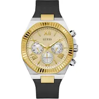 GUESS Analoog horloge ' EQUITY ' goud / zwart / zilver
