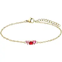Lucardi Armband goud / pink / rood