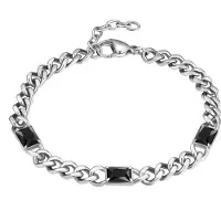 True Rebels Armband zwart / zilver