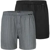 Schiesser Boxershorts 'Basic' grijs / zwart