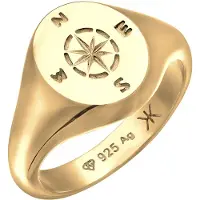 KUZZOI - Ring - Heren Zegel kompas in 925 sterling zilver - Heren