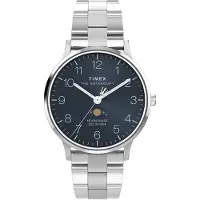 Timex Analoog horloge 'Waterbury Classic Moon Phase' blauw / zilver