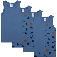 Sanetta Onderhemd marine / donkerblauw / karamel