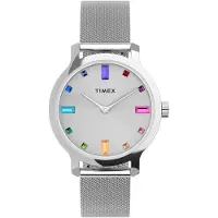 Timex Analoog horloge 'Transcend' turquoise / azuur / roestbruin / pink / zilver