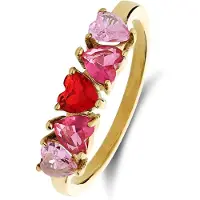 Lucardi Ring goud / rosa / rood