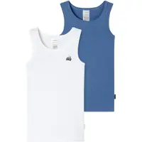 Schiesser Onderhemd 'Fine Rib' blauw / wit