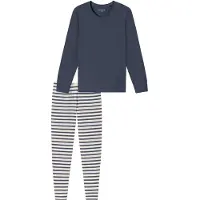 Schiesser Pyjama ' Casual Essentials ' blauw denim