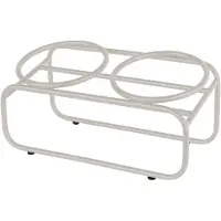 District 70 BUTLER - Verhoogde Voerbakstandaard voor Katten - Handgemaakt van staal - Beige - 30 x 14 x 12,5 cm