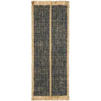 Ferm Living Vloerkleed Athens Stripes 80 x 200 cm - Natural / Ink Blue