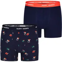 Happy Shorts Boxershorts 'Xmas' donkerblauw / groen / rood