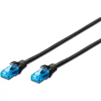 Digitus patchkabel, Cat. 5e, U/UTP, 1,0 meter, zwart