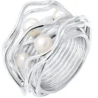 Nenalina Ring zilver / parelwit