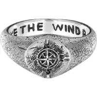 Haze&Glory Ring 'like the wind blows' zwart / zilver