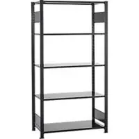 Schulte Lagertechnik MULTIplus 150, basisrek met lengteschroef, 5 in hoogte verstelbare legborden, tot 1300 kg, B 1000 x D 500 x H 2000 mm staal, zwart