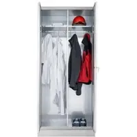 Reinsch Locker - RVS - B 800 x D 500 x H 1800 mm - met hoedenplank en kledingstang - met sokkel - RVS