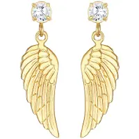 Nenalina - Nenalina Oorbellen Dames Oorbellen Vleugels Geluksbedeltje Geloof Betekenis met Zirkonia steentjes in 925 Sterling Zilver Oorbel
