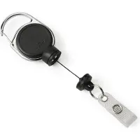Durable badge reel - 60 cm - Zwart - Inclusief sleutelhouder