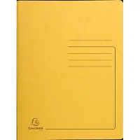 Exacompta Map Glanskarton A4 Geel | A4 Documentenmap met Veer | Glanskarton 355 g/m² | Sterke Dossiermap voor Kantoor en Archiveren