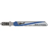 Wolfcraft 2388000 Lot de 2 Lames de scie sauteuse BIM queue en T Profondeur de coupe 1-3 mm