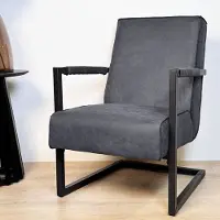 Dimehouse Industriële fauteuil antraciet eco-leer Tiger - Leer - Industrieel