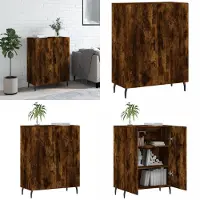 vidaXL Dressoir 69,5x34x90 cm bewerkt hout gerookt eikenkleurig - Dressoir - Dressoirs - Kast - Wandkast