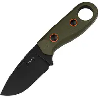 Kizer Cutlery Beaver 1078A1 Blackwashed D2, Olive Green G10, vaststaand mes
