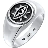 KUZZOI Ring 'Evil Eye' zilver