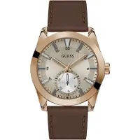 GUESS Analoog horloge 'Greyson' bruin / goud