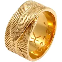 KUZZOI Ring 'Feder' goud