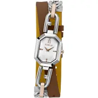 Furla Analoog horloge 'Octagonal' bruin / rose-goud / zilver
