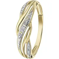 Lucardi 14 Karaat geelgouden ring met diamant