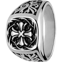 Lucardi Ring 'Urbane Geschichte' zwart / zilver