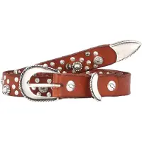 Campomaggi Studded riem leer 95 cm bruin