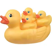 Playgro Badeendjes Familie – badeend - badeendjes - Volledig Afgesloten - Schimmelvrij - waterspeelgoed baby - Waterspeelgoed Peuters Mama eend en 3 eendjes - BPA vrij