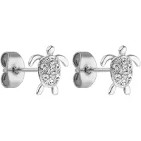 Purelei Oorbellen 'White Turtle' zilver