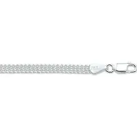 GLAMS armband gourmet dubbel 4,3 mm - Zilver