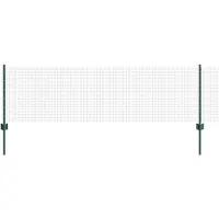 vidaXL gelast draadhek met palen 100 x 0,6 m PVC-Coated Staal Groen