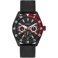 GUESS Analoog horloge ' LETTERMAN ' rood / zwart