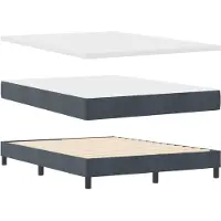 vidaXL Boxspring bed met hoofdeinde Donkergrijs 140 x 190 cm Fluweel